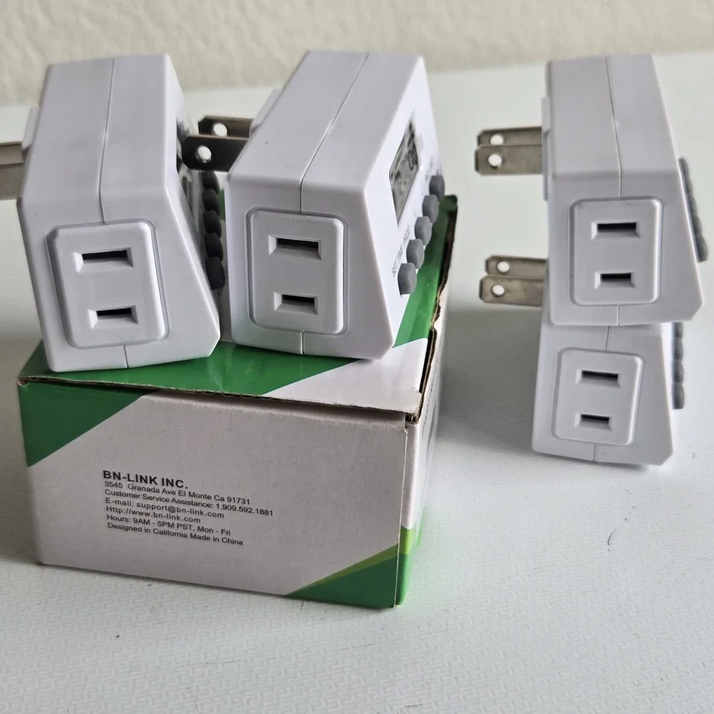 4 BN-LINK Mini Indoor Easy Set Daily 24-Hour Digital Outlet Timer 2 Prong